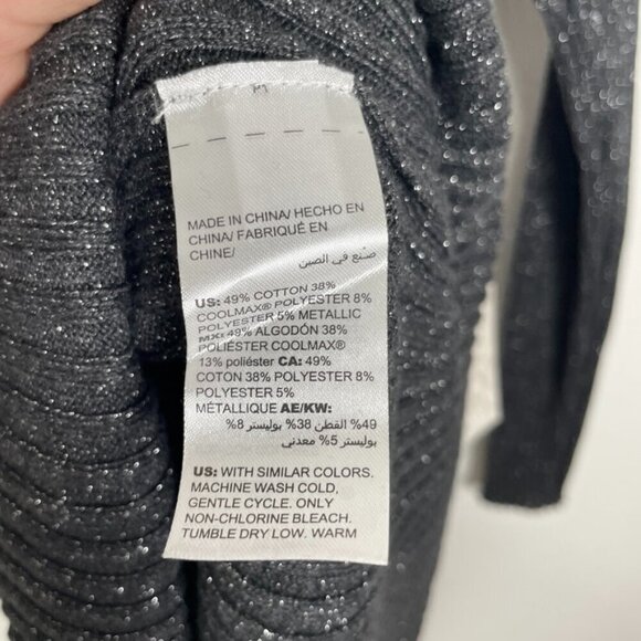 NWT Chico's Graphite Gray Sparkle Lurex Ribbed Turtleneck Size: Medium - Picture 9 of 9